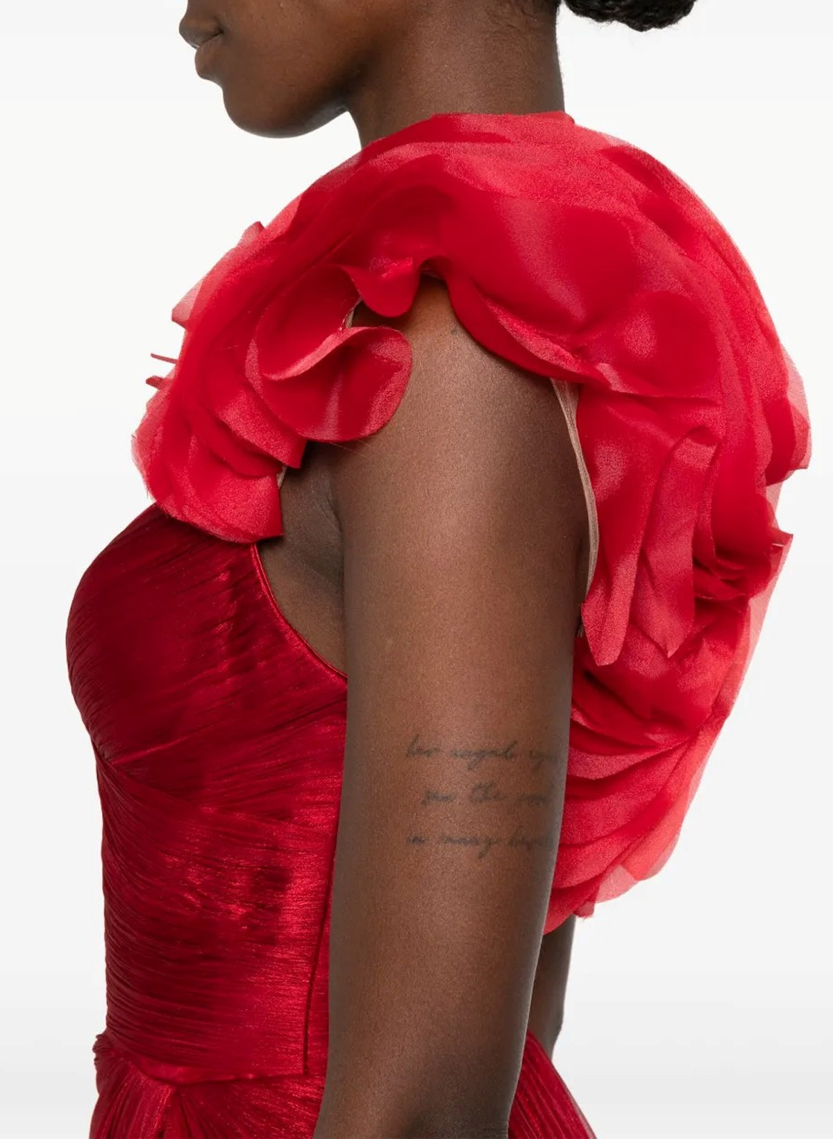 Elegant One-Shoulder Sleeveless Floor-Length Chiffon Evening Dresses With Ruffle/Pleated/Flower(s)