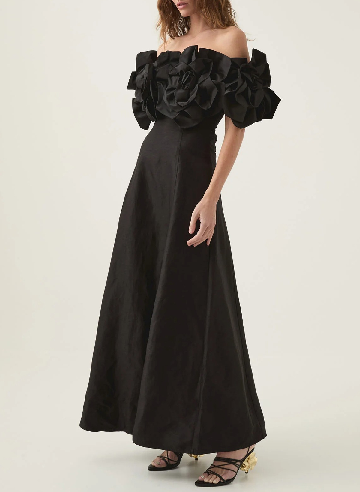 Elegant Off-The-Shoulder A-Line Floor-Length Elastic Satin Evening Dresses With Flower(s)