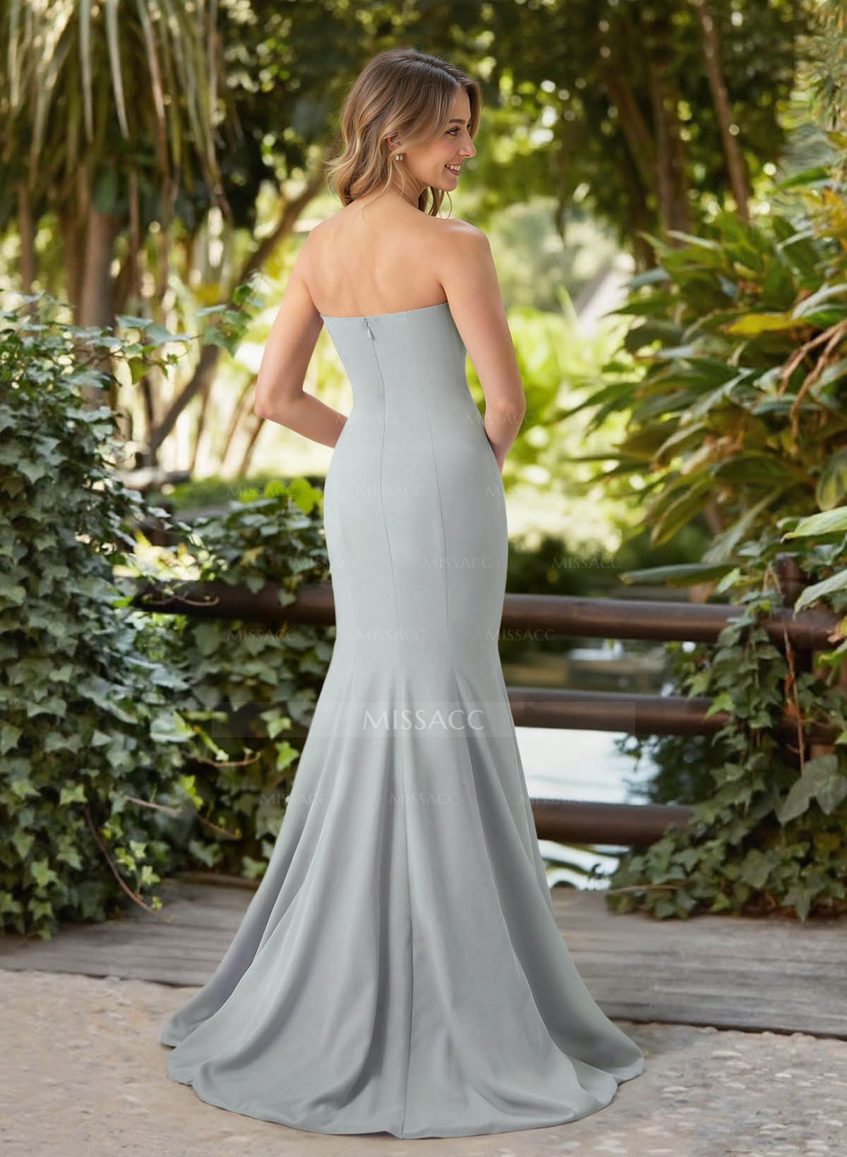 Trumpet/Mermaid Strapless Sleeveless Floor-Length Elastic Satin Evening Dresses