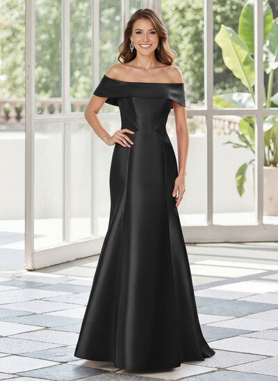 Trumpet/Mermaid Off-The-Shoulder Floor-Length Satin Mother Of The Bride Dresses