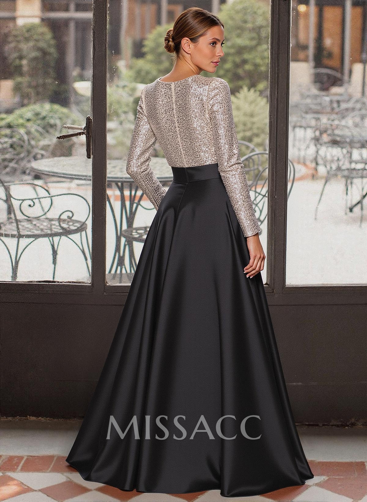 A-Line V-Neck Long Sleeves Floor-Length Satin Mother Of The Bride Dresses With Bow(s) A-Line V-Neck Long Sleeves Floor-Length Satin Mother Of The Bride Dresses With Bow(s)