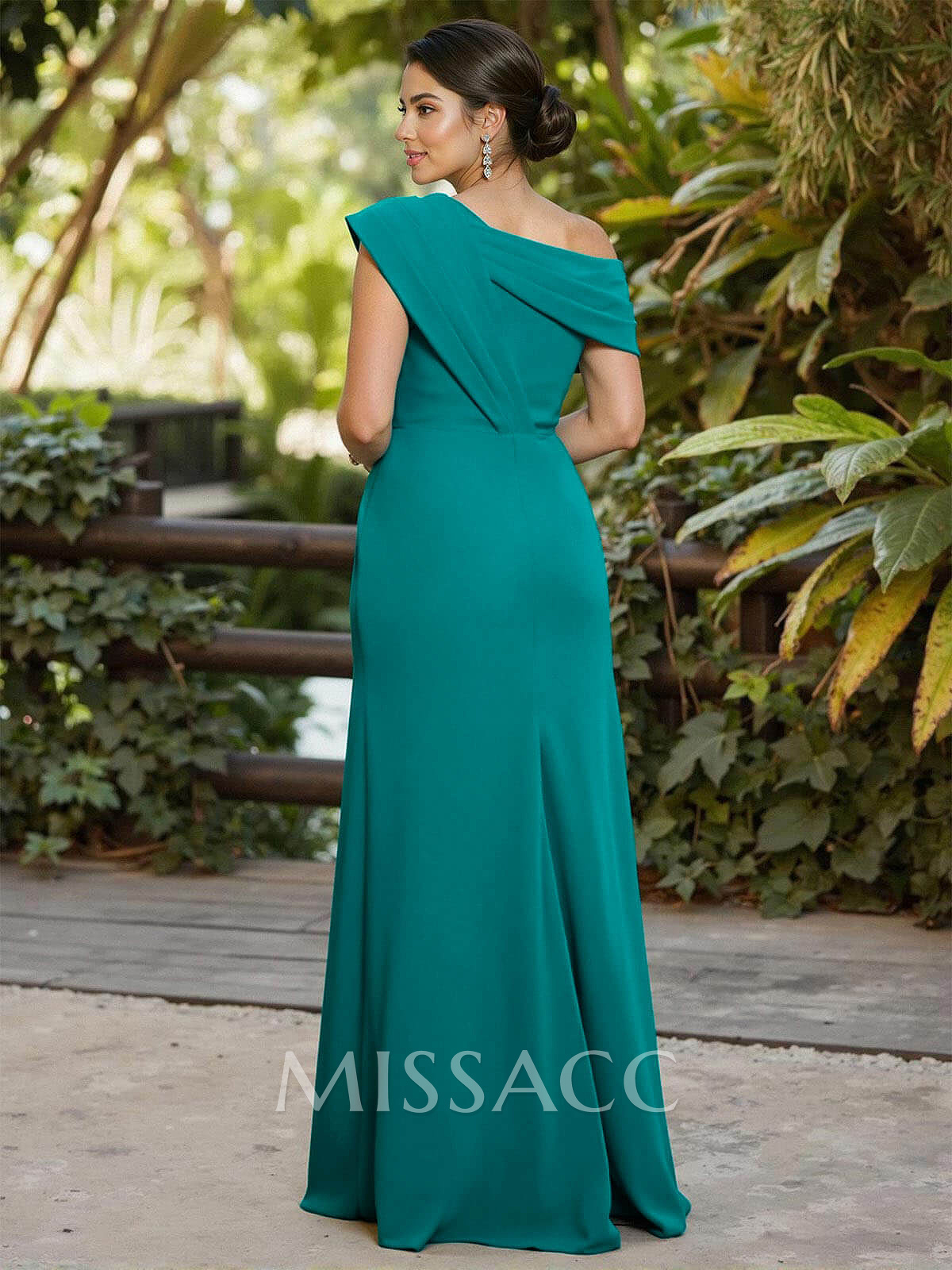 A-Line Asymmetrical Sleeveless Floor-Length Elastic Satin Mother Of The Bride Dresses With Pleated