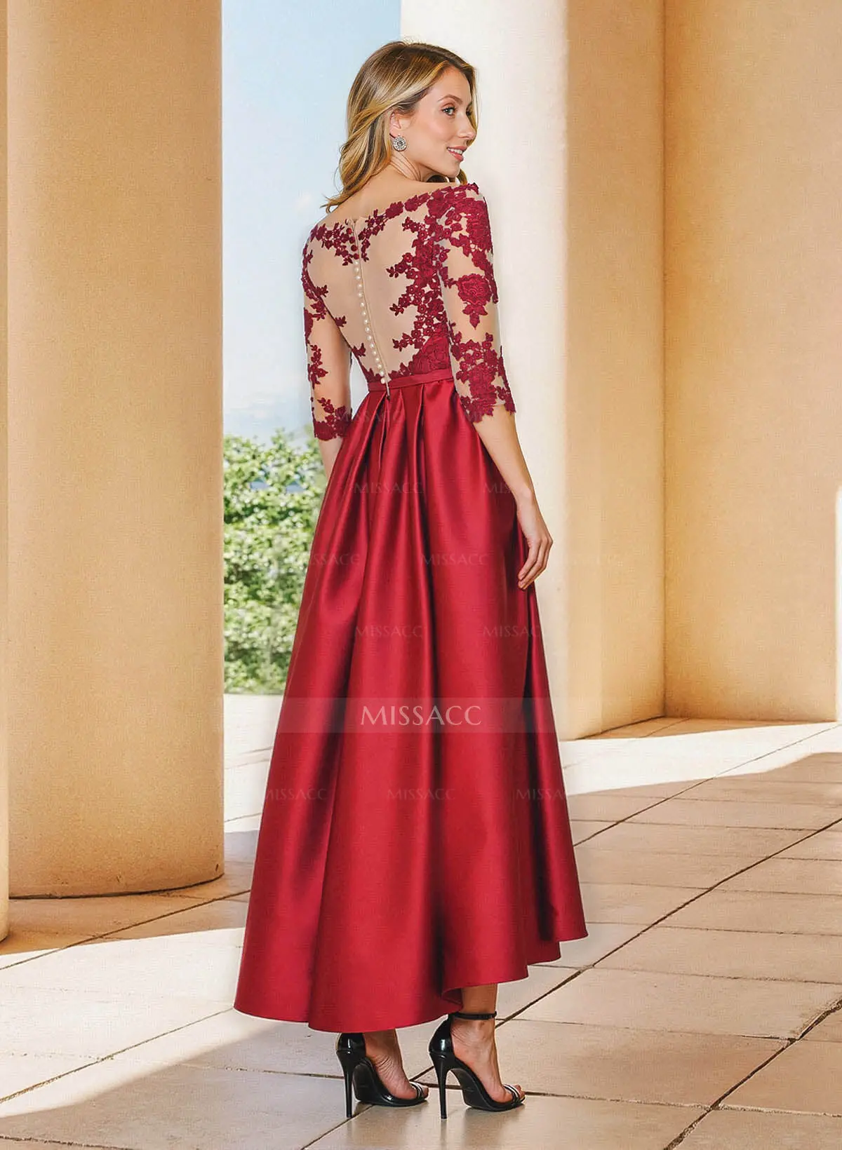 sachin and babi light blue dress Brittany Red Cutout Ruffle A-Line Prom Dress | Elegant Gown with Slit