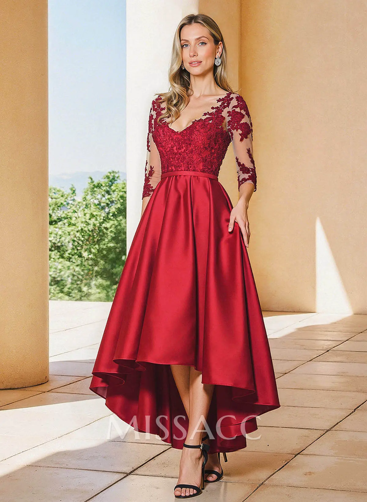 black plus size formal dresses for weddings Plus-Size Long Black Beaded Prom Dress with Cut-Outs Black / 18 main image 0