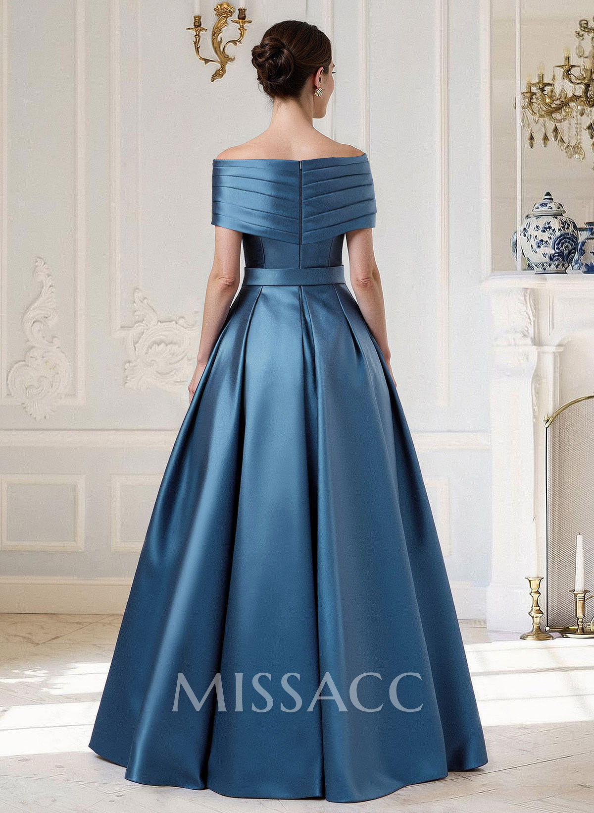 A-Line Off-The-Shoulder Sleeveless Floor-Length Satin Mother Of The Bride Dresses A-Line Off-The-Shoulder Sleeveless Floor-Length Satin Mother Of The Bride Dresses