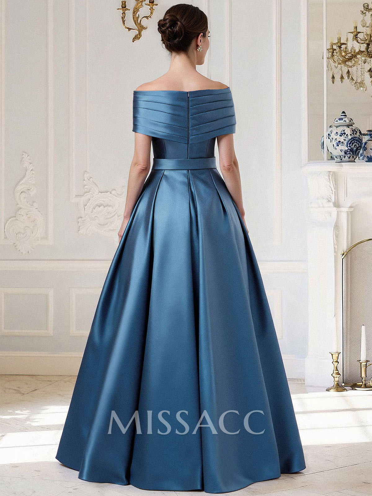 A-Line Off-The-Shoulder Sleeveless Floor-Length Satin Mother Of The Bride Dresses A-Line Off-The-Shoulder Sleeveless Floor-Length Satin Mother Of The Bride Dresses