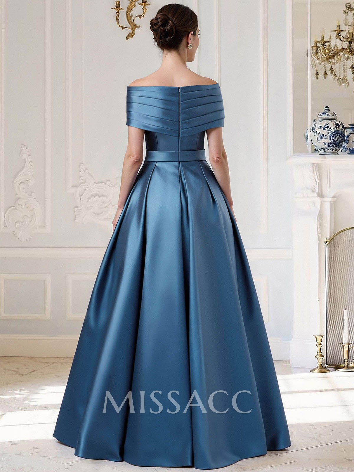 A-Line Off-The-Shoulder Sleeveless Floor-Length Satin Mother Of The Bride Dresses A-Line Off-The-Shoulder Sleeveless Floor-Length Satin Mother Of The Bride Dresses