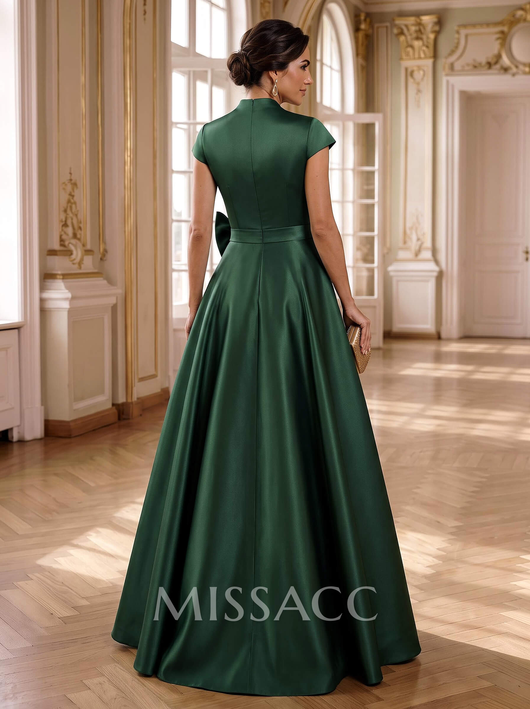 A-Line V-Neck Sleeveless Floor-Length Satin Mother Of The Bride Dresses With Flower(s) A-Line V-Neck Sleeveless Floor-Length Satin Mother Of The Bride Dresses With Flower(s)