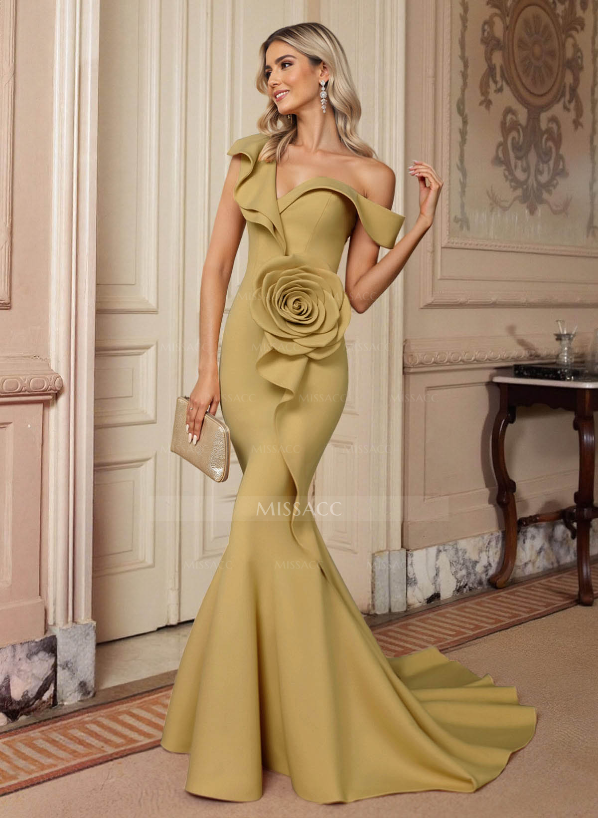 Trumpet/Mermaid Asymmetrical Sweep Train Elastic Satin Mother Of The Bride Dresses