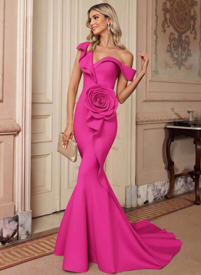 Trumpet/Mermaid Asymmetrical Sweep Train Elastic Satin Mother Of The Bride Dresses