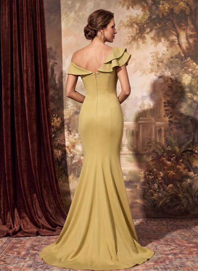 Trumpet/Mermaid Asymmetrical Sweep Train Elastic Satin Mother Of The Bride Dresses