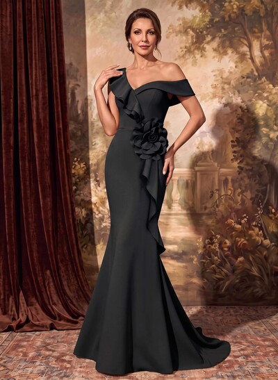 Trumpet/Mermaid Asymmetrical Sweep Train Stretch Satin Mother of the Bride Dresses
