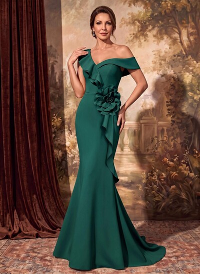Trumpet/Mermaid Asymmetrical Sweep Train Elastic Satin Mother Of The Bride Dresses