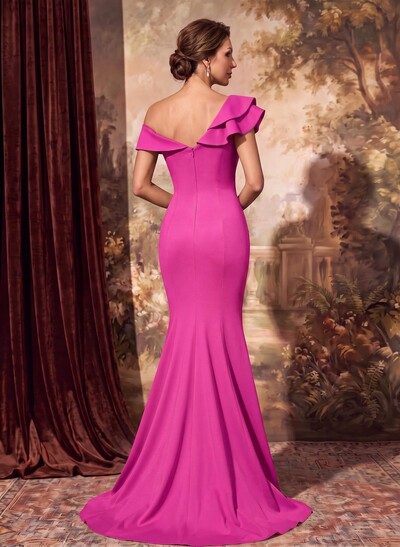 Trumpet/Mermaid Asymmetrical Sweep Train Elastic Satin Mother Of The Bride Dresses