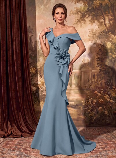 Trumpet/Mermaid Asymmetrical Sweep Train Elastic Satin Mother Of The Bride Dresses