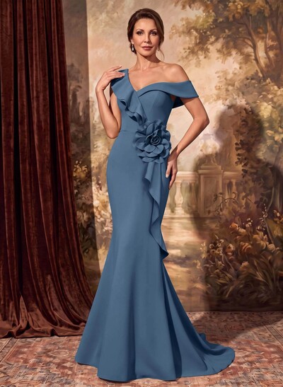 Trumpet/Mermaid Asymmetrical Sweep Train Elastic Satin Mother Of The Bride Dresses