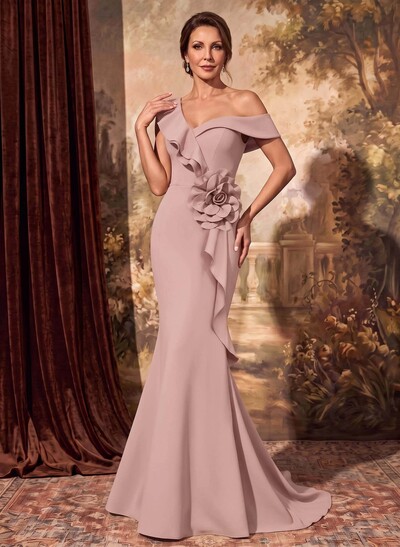 Trumpet/Mermaid Asymmetrical Sweep Train Elastic Satin Mother Of The Bride Dresses