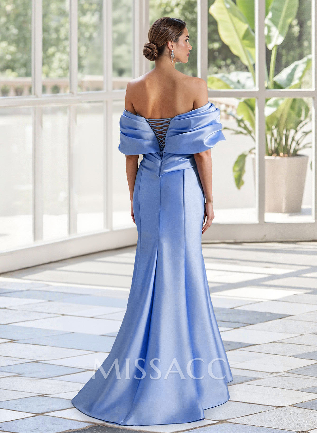 Trumpet/Mermaid Off-The-Shoulder Sweep Train Satin Mother Of The Bride Dresses Trumpet/Mermaid Off-The-Shoulder Sweep Train Satin Mother Of The Bride Dresses