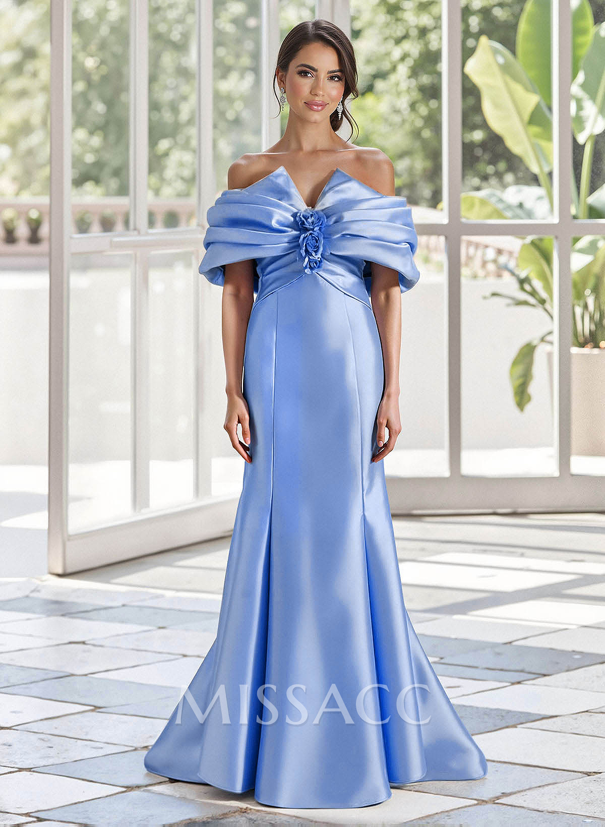 Trumpet/Mermaid Off-The-Shoulder Sweep Train Satin Mother Of The Bride Dresses Trumpet/Mermaid Off-The-Shoulder Sweep Train Satin Mother Of The Bride Dresses