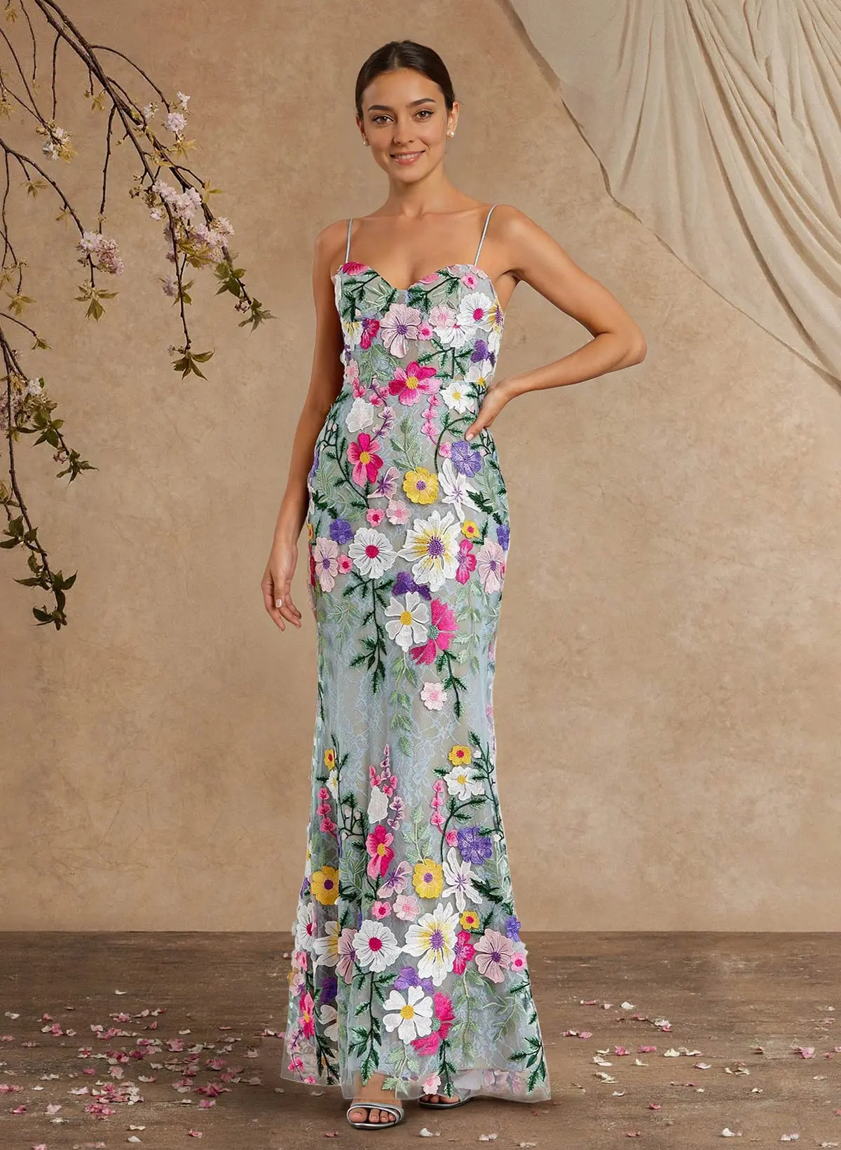 Missacc Mother of The Bride Dresses Sheath/Column Sweetheart Sleeveless Floor-Length Lace/Tulle Mother of The Bride Dresses