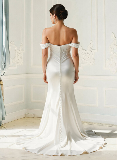 Trumpet/Mermaid Sweetheart Sleeveless Sweep Train Detachable Straps Wedding Dresses