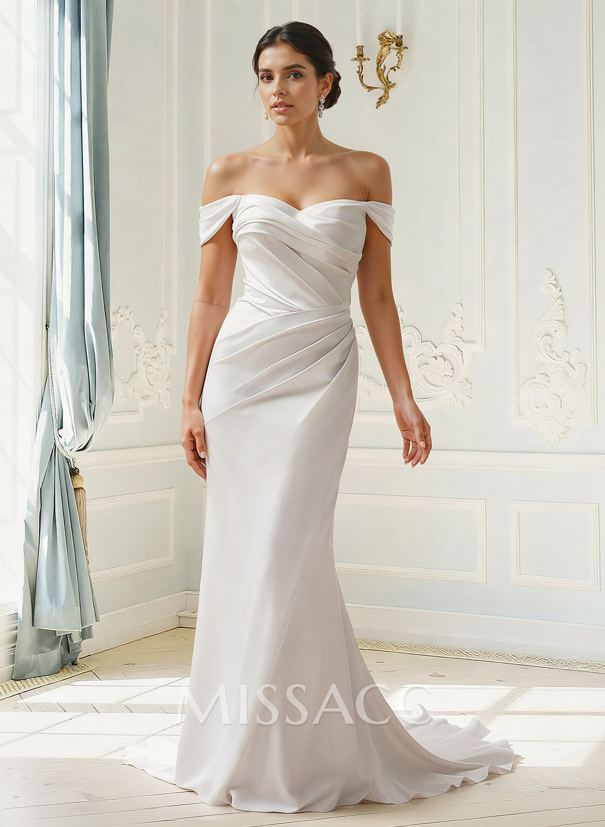 Trumpet/Mermaid Sweetheart Sleeveless Sweep Train Detachable Straps Wedding Dresses