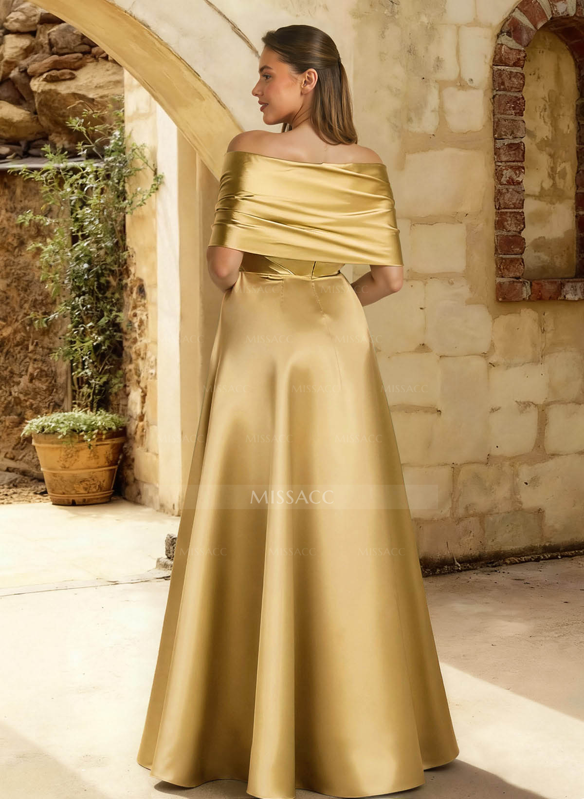 A-Line Off-The-Shoulder Sleeveless Floor-Length Satin Bridesmaid Dresses
