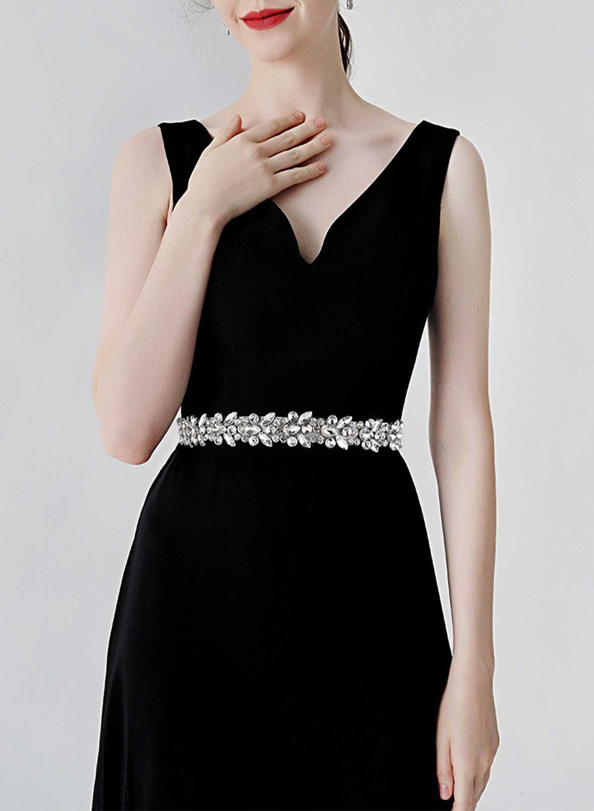 Satin Ribbon Sash Rhinestone For Bridal/Bridesmaids