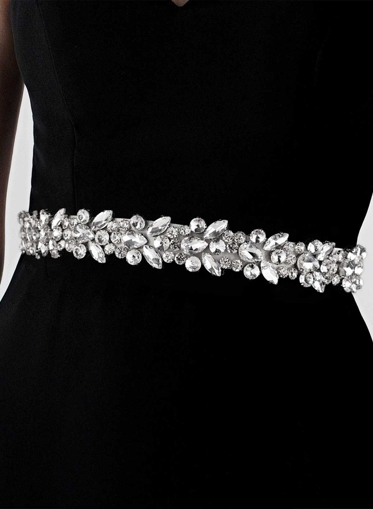 Satin Ribbon Sash Rhinestone For Bridal/Bridesmaids