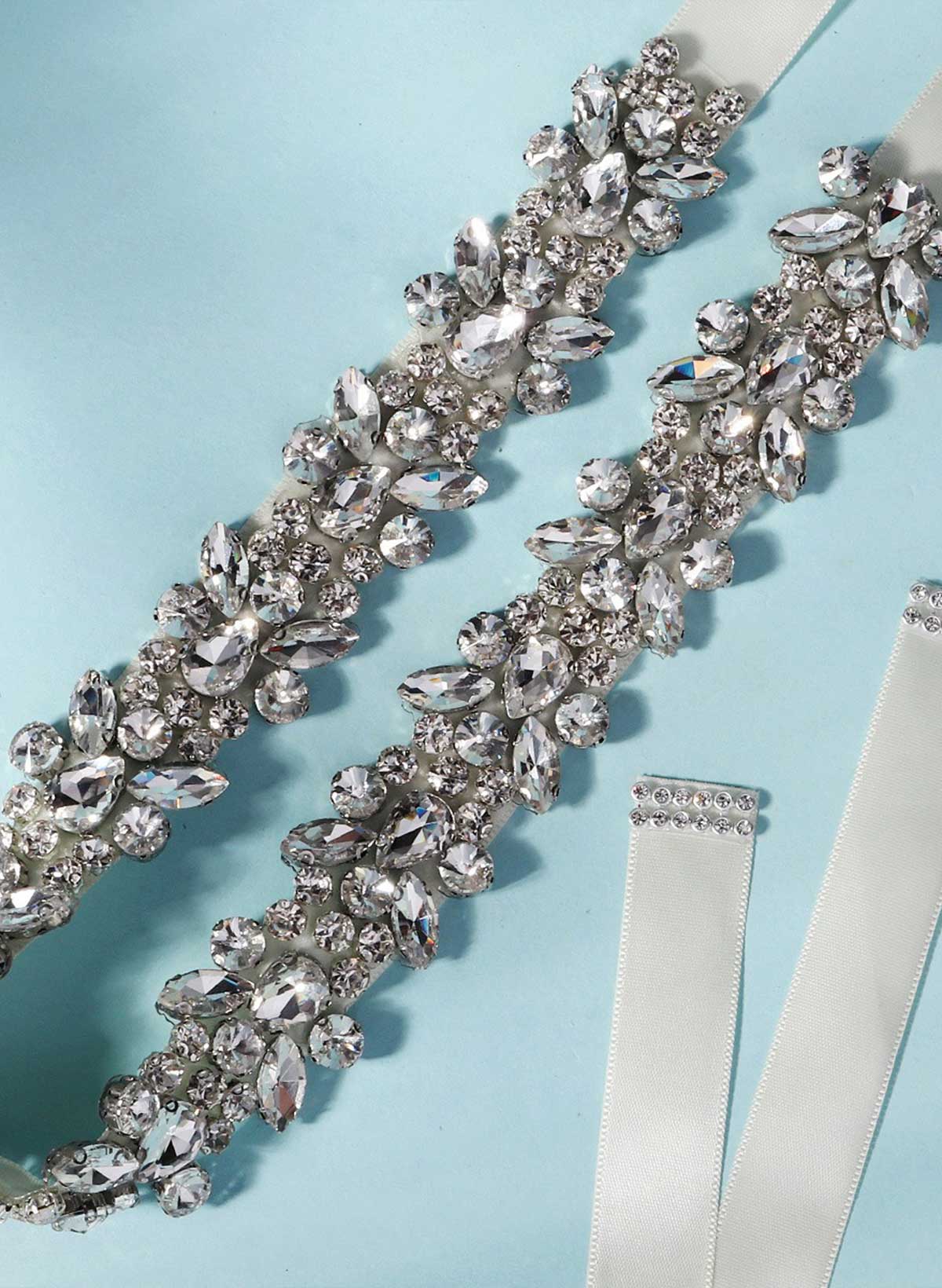 Satin Ribbon Sash Rhinestone For Bridal/Bridesmaids