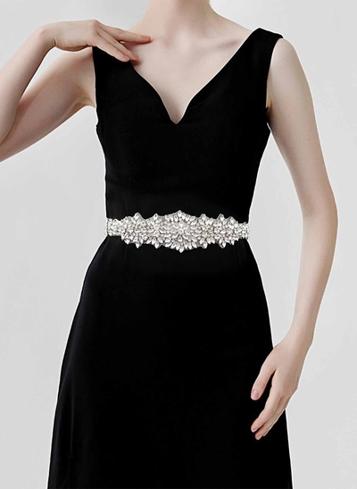 Satin Ribbon Sash Rhinestone For Bridal/Bridesmaids