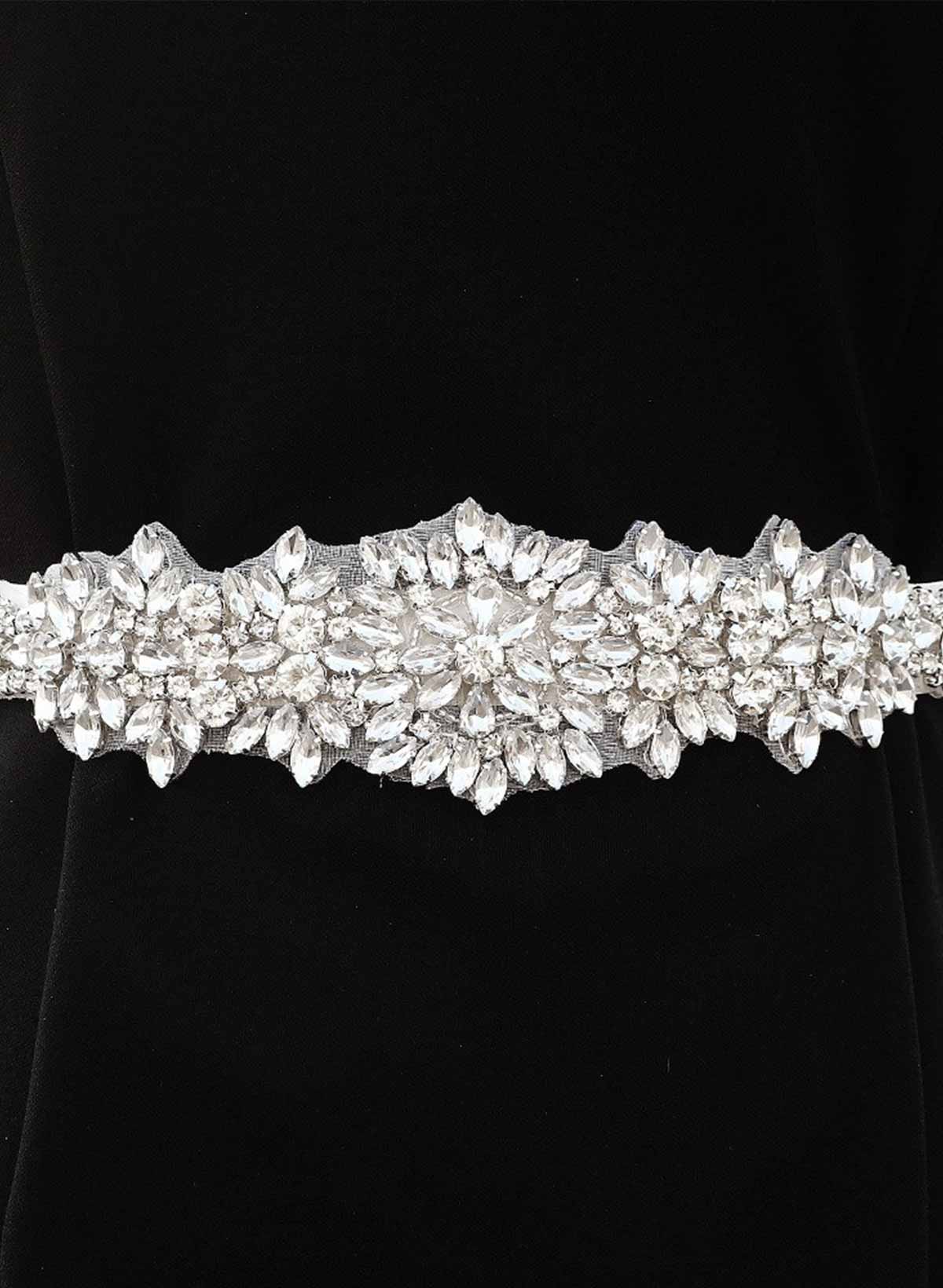 Satin Ribbon Sash Rhinestone For Bridal/Bridesmaids