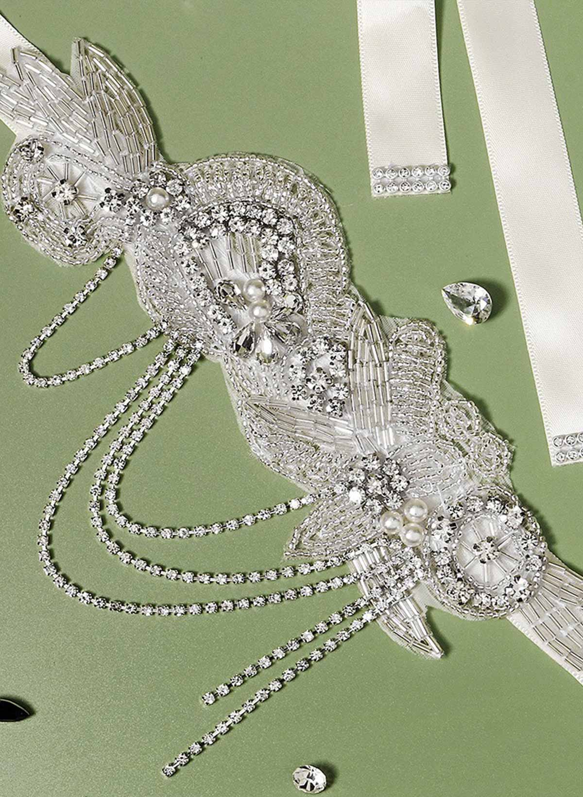 Satin Ribbon Sash/Belt Beading/Rhinestone For Bridal/Bridesmaids