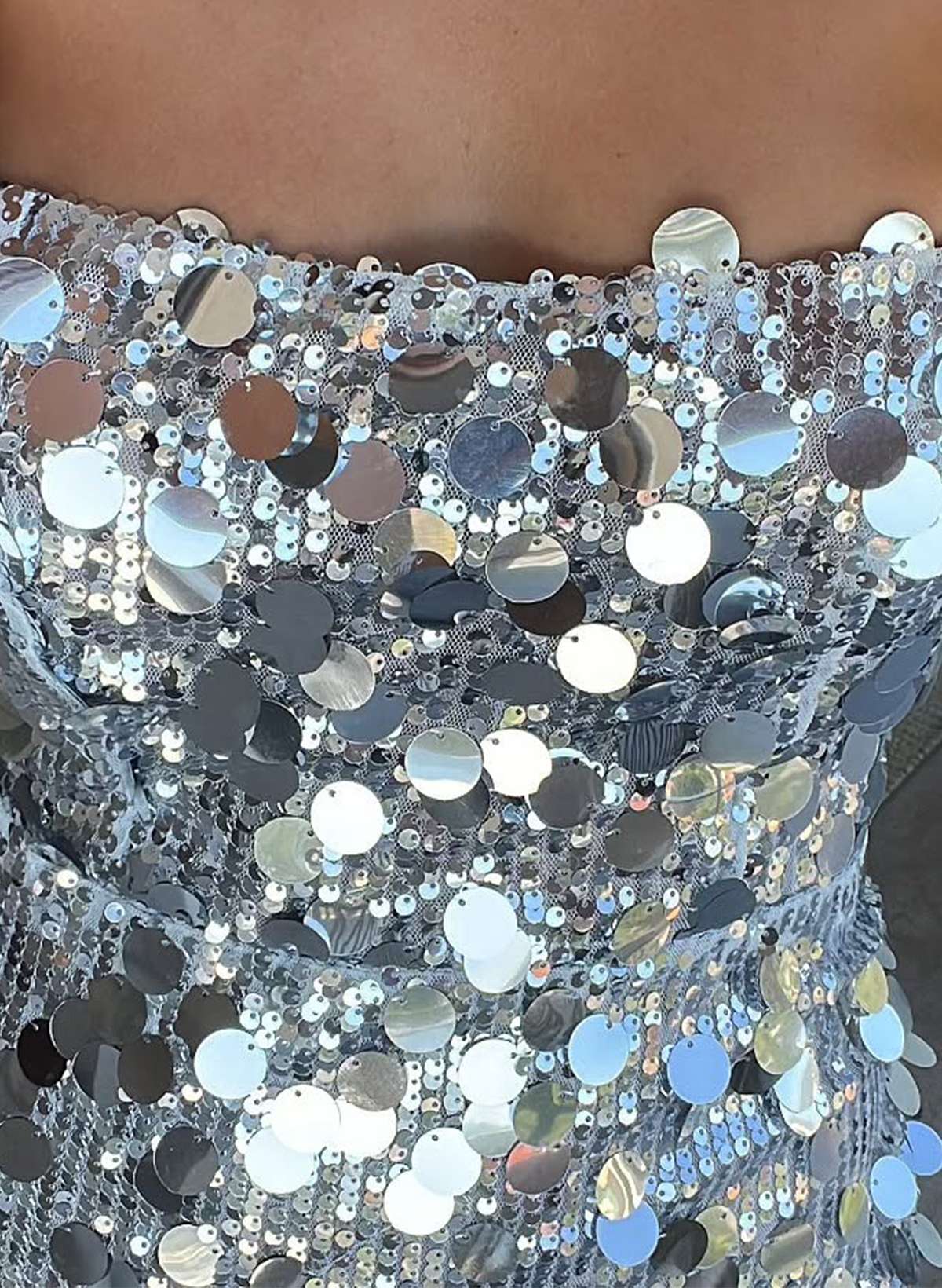 Sheath Column Bateau Neck Sleeveless Floor-Length Sequined Evening Dresses With Sequins