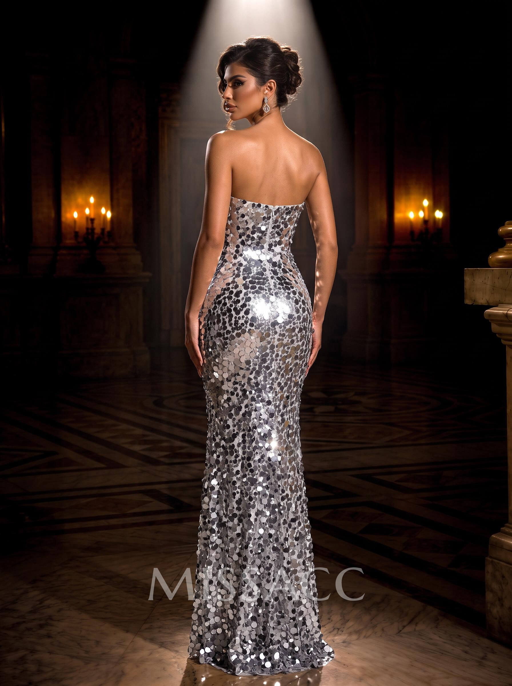 Sheath Column Bateau Neck Sleeveless Floor-Length Sequined Evening Dresses With Sequins Sheath Column Bateau Neck Sleeveless Floor-Length Sequined Evening Dresses With Sequins