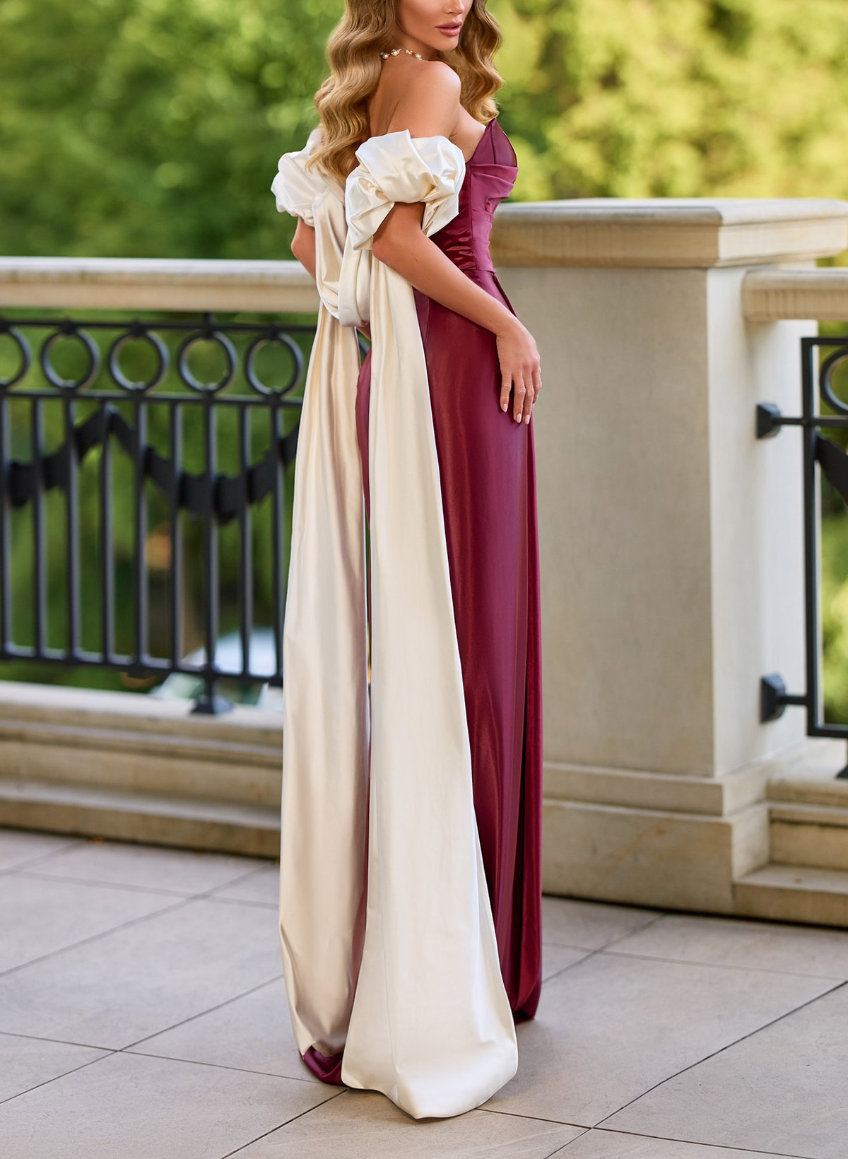 Sheath/Column Sweetheart Floor-Length Charmeuse Evening Dresses With High Split