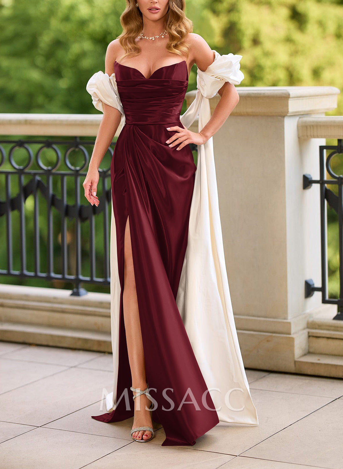 Sheath/Column Sweetheart Floor-Length Liquid Satin Evening Dresses With High Split Sheath/Column Sweetheart Floor-Length Liquid Satin Evening Dresses With High Split