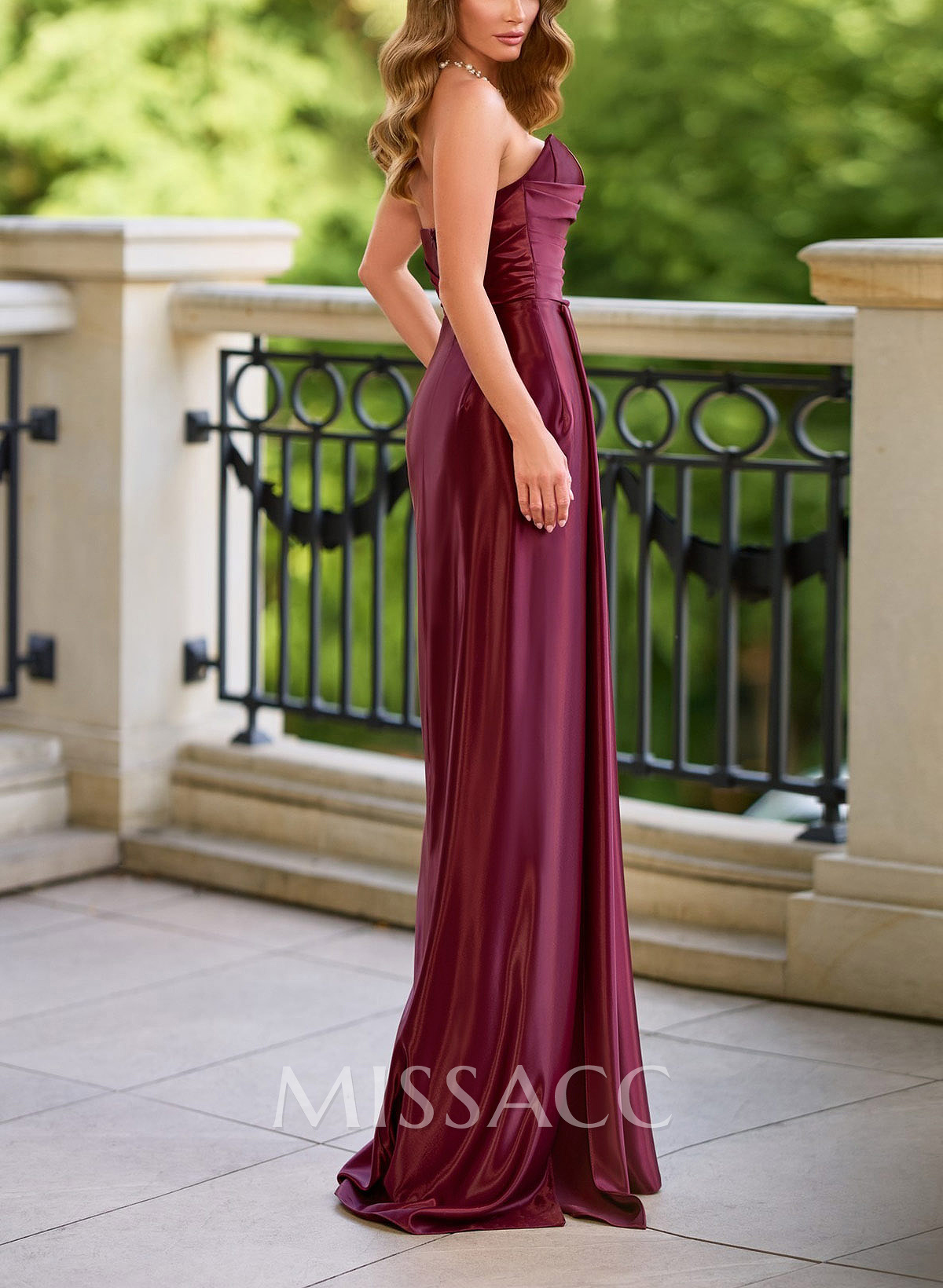 Sheath/Column Sweetheart Floor-Length Liquid Satin Evening Dresses With High Split Sheath/Column Sweetheart Floor-Length Liquid Satin Evening Dresses With High Split