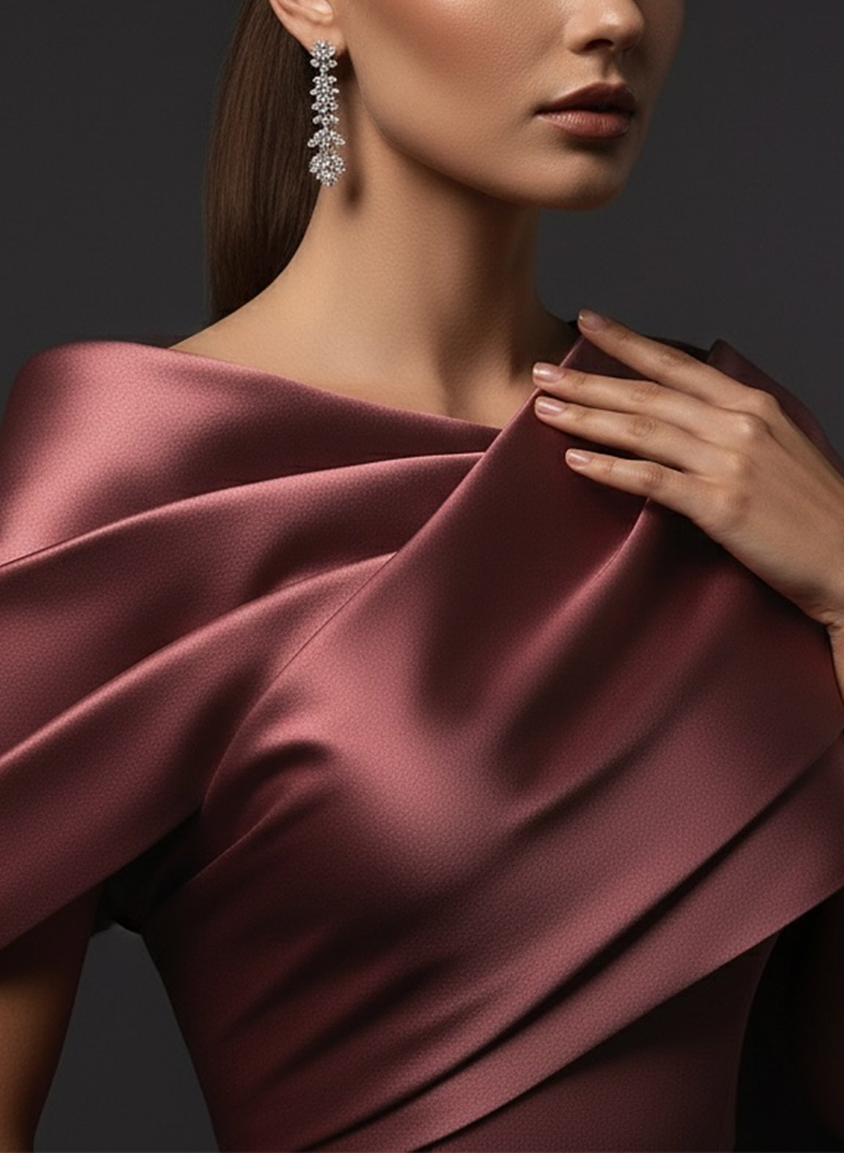 Trumpet/Mermaid Asymmetrical Sweep Train Satin Evening Dresses With Sweeping Side Drape