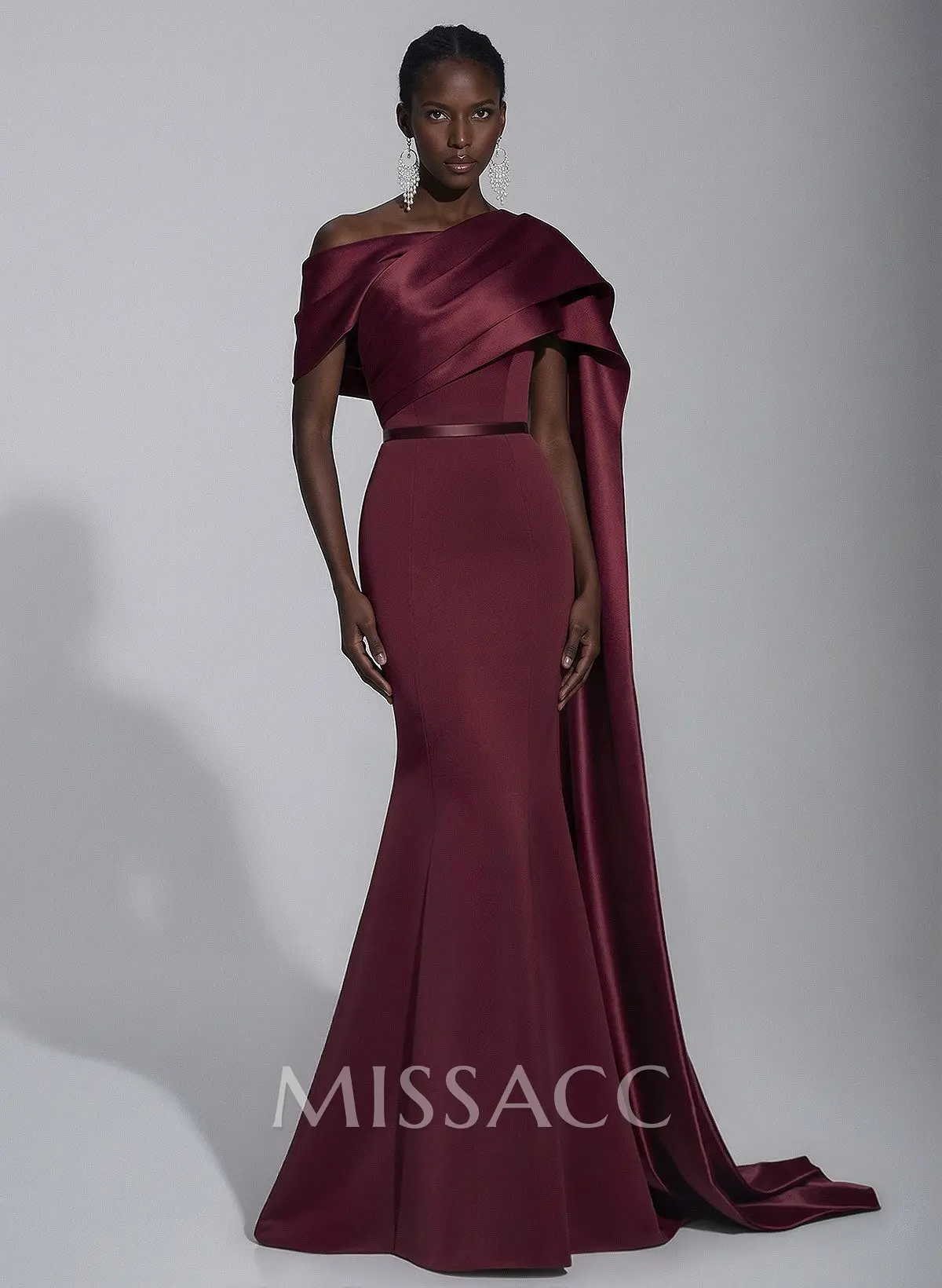 Trumpet/Mermaid Asymmetrical Sweep Train Satin Evening Dresses