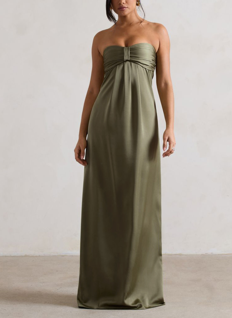 Elegant Detachable Straps Sleeveless Floor-Length Silk Like Satin Evening Dresses With