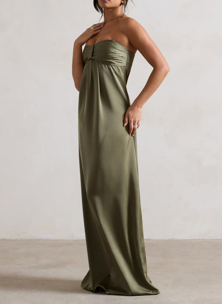 Elegant Detachable Straps Sleeveless Floor-Length Silk Like Satin Evening Dresses With