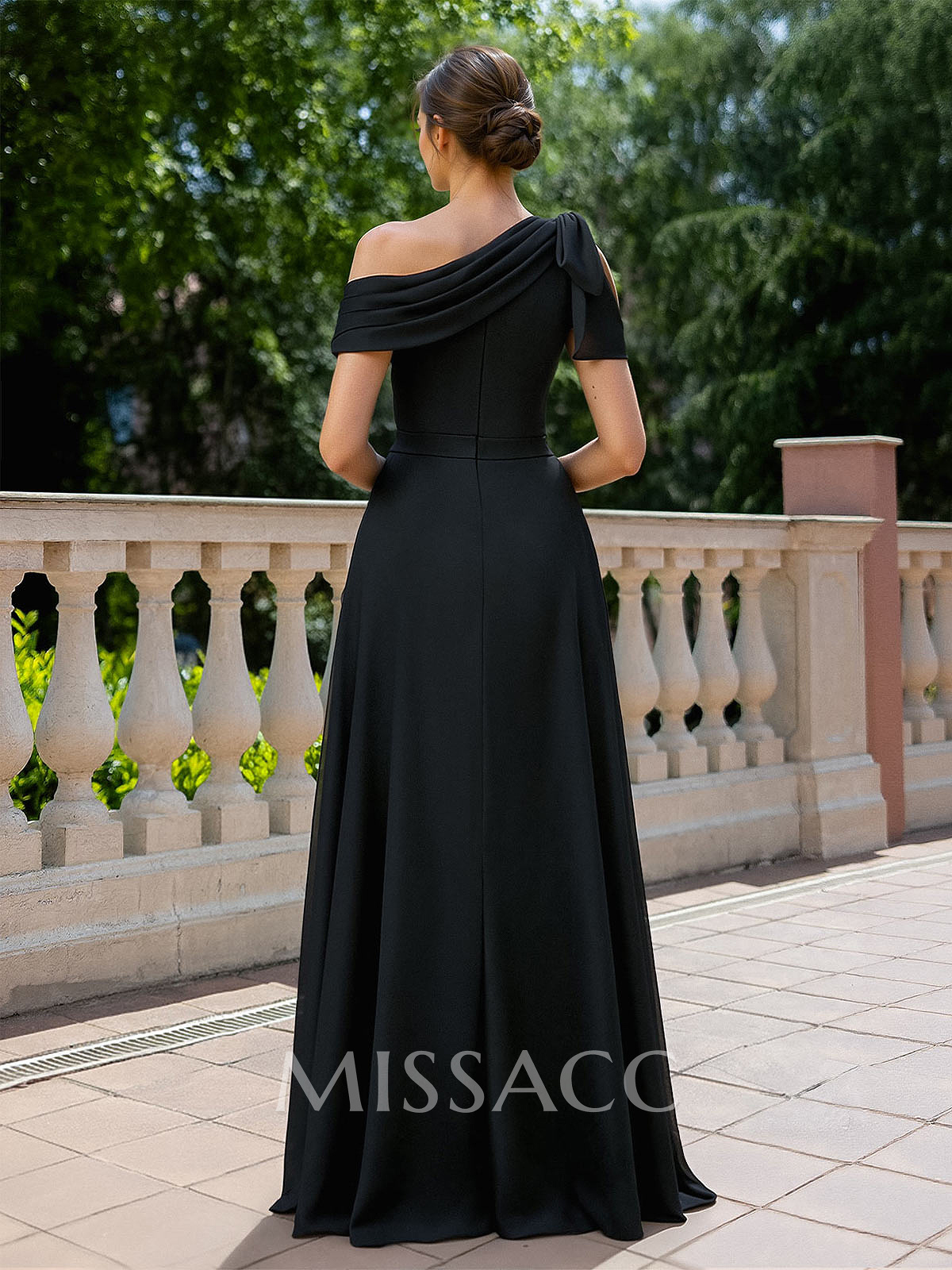Jumpsuit/Pantsuit Asymmetrical Short Sleeves Detachable Chiffon Evening Dresses With Bow(s) Jumpsuit/Pantsuit Asymmetrical Short Sleeves Detachable Chiffon Evening Dresses With Bow(s)