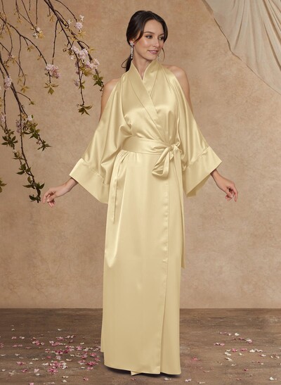 Sheath Column Long Sleeves Floor-Length Crepe Satin Mother Of The Bride Dresses With