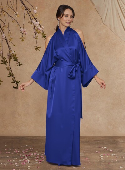 Sheath Column Long Sleeves Floor-Length Crepe Satin Mother Of The Bride Dresses With