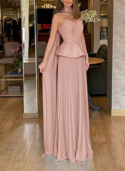 A-Line Sweetheart Sleeveless Floor-Length Chiffon Mother Of The Bride Dresses With Pleated