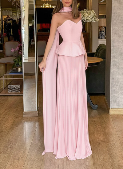 A-Line Sweetheart Sleeveless Floor-Length Chiffon Mother Of The Bride Dresses With Pleated