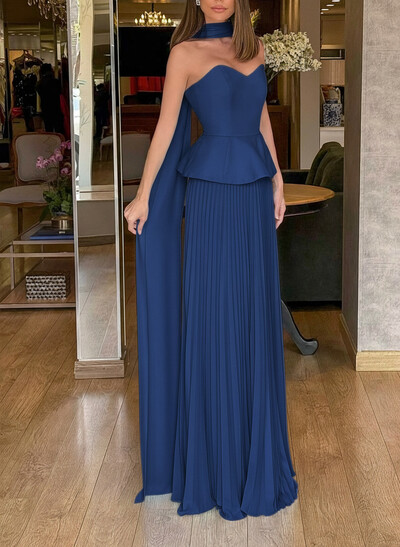 A-Line Sweetheart Sleeveless Floor-Length Chiffon Mother Of The Bride Dresses With Pleated