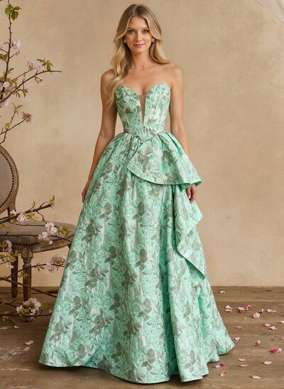 A-Line Sweetheart Plunge Neck Sleeveless Floor-Length Mother Of The Bride Dresses With Flower Sweeping Side Drape