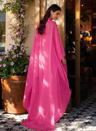 Sheath Column High Neck Long Sleeves Floor-Length Chiffon Mother Of The Bride Dresses With Tiered